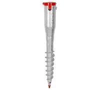 ADGO Base à Vis Ø 68 mm, Socle pour Parasol de Jardin, Pivotant, Douille à Visser, Chevilles de Sol, 5 Douilles de Réduction 24-60 mm, Tige de Vissage, Douilles à Plancher, Galvanisé (550 mm)