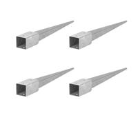 ADGO Douille à enfoncer dans le sol - Set de 4 supports de poteau 100x100 Longueur 750 mm - Ancrage de sol pour poteau en bois - Galvanisé à chaud - Douille à enfoncer dans le - Ancre