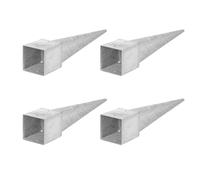 ADGO Douille à enfoncer dans le sol - Set de 4 supports de poteaux 120x120 Longueur 750 mm - Ancrage de sol pour poteaux en bois - Galvanisé à chaud - Douille à enfoncer dans le - Ancre