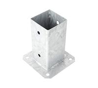 ADGO Douille à Visser en Acier - Support de Poteau 60 x 60 mm - Ancrage de Sol pour Poteaux en Bois Carrés - Support de Clôture - Plaque de Sol Galvanisée à Chaud