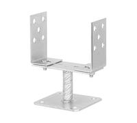 ADGO Pied de mât réglable avec pied, ancre 0-160, largeur réglable, ancrage à vis, fixation de poteau, vissage avec béton, support d'ancrage pour tige à vis, en acier galvanisé
