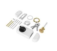 ADGO Serrure De Porte Ergo En Saillie, Supplémentaire Avec Bouton, Insert Rond Et 3 Clés, Mécanisme En Acier, 4 Couleurs, Cylindre Extérieur, Serrure De Coffre (50 mm, Blanc)