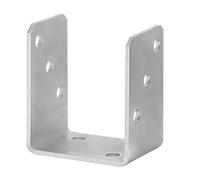 ADGO Socle de la barre, pied de mât 90 mm, à visser, en forme de U, support de poteau, ancrage vissé, vis, ancrages de fixation au sol, ancrage de fixation de mât, acier galvanisé, argenté