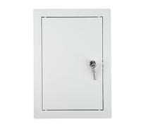 ADGO - Trappe de Visite 15 x 20, Porte de Visite, Trappe de Service pour Inspection et Recouvrement, Métal, Montage Horizontal et Vertical - Blanc, avec serrure