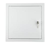 ADGO - Trappe de Visite 40 x 40, Porte de Visite, Trappe de Service pour Inspection et Recouvrement, Métal, Montage Horizontal et Vertical - Blanc, avec serrure
