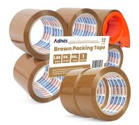 ADHES 12 X Rouleau Ruban Adhésif D'Emballage Brun, 48MM X 50M Ruban