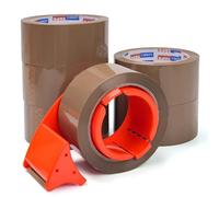 ADHES 6 Rouleaux Ruban D'Emballage Avec Dévidoir, Marron Ruban Adhésif