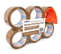 ADHES Brown Ruban D'Emballage Avec Distributeur 2.6Mil 48MM X 50M