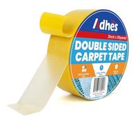 ADHES Jaune Ruban de Tapis Double Face Heavy Duty, Amovible, Aucun Résidu Anti - 50 mm x 27 m x 1 rouleau Dérapant Tapis Clip Pour Planchers de Bois Franc