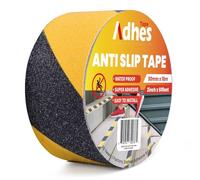ADHES Noir et Jaune Bande AdhéSive AntidéRapante 50mm x 18m Ruban AdhéSif De Hazard De Signalisation Bandes De SéCurité Antiderapant Escalier