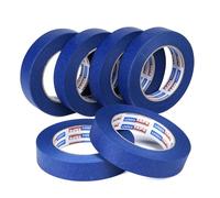 ADHES Resiste Aux UV Ruban De Masquage, Ruban Adhésif De Peintres Bleu | Pour Décoration, Bande de Masquage pour étiquetage, Artisanat, Intérieur et Extérieur,18MM x 50m,Lot de 6 rouleaux