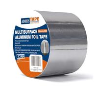 ADHES Ruban adhésif aluminium ruban adhesif haute temperature ruban de réparation, Résister à 80°C à 100°C, Pour la réparation, l'isolation, l'étanchéité et la protection, 100mm x 50m
