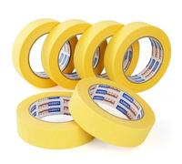 ADHES Ruban De Masquage, Ruban Adhésif De Peintres Jaune Pour Décoration, | Bande de Masquage pour étiquetage, Artisanat, 30MM x 50m, Lot de 6 Rouleaux