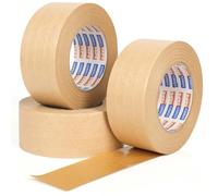 Adhésif 3 Rouleaux De Ruban Adhésif Activé Par L'Eau, 50MM X 50M Ruban | D'Emballage en Papier Kraft brun pour emballage robuste ruban de transport écologique mobile