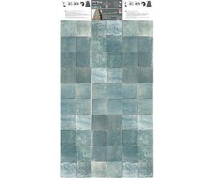 Adhésif Autocollant Contremarche Gris Bleutée 19,5x100cm pour Carrelage Zellige Petits Carreaux x3