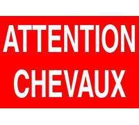 adhesif concept Panneau attention chevaux 300x200mm Rouge fonctionnel d'avertissement en Polychlorure de vinyle One Size Montage mural Avertissement Circulation Signe