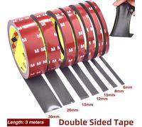 Adhésif Double face Extra fort, 3m de Long, 6-30mm d'épaisseur, bande adhésive en mousse acrylique, autocollant pour voiture, maison, intérieur, haute température 10mmx3m