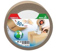Adhésif emballage - GEKO - 50 mm x 50 m - Kraft - Brillant - Recyclable