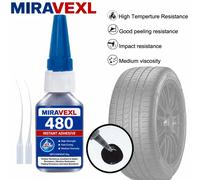 Adhésif instantané noir 480 SuperGlue, haute résistance, durcissement rapide, liaison en caoutchouc résistante, cyanoacrylate pour réparation de métal, plastique, bois, voiture 2PCS