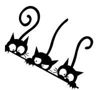 Adhésif Mignon Dessin Animé Chat Stickers Muraux Chambre Salon Stickers Muraux Maison Mur DIY DécorsIntelligence pratique.