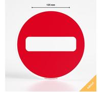 Adhésif panneau de signalisation sens interdit - Adhésif panneau - Diamètre 125 mm