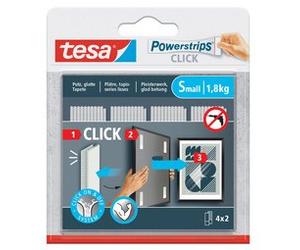 Adhésif - Powerstrip Click - taille S - supporte 1.8 Kg - blanc - lot de 4