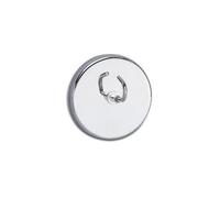 MAUL Aimant 6155596 rond Ø 52 x H 31 mm avec crochet argent – Résistance 9 kg – 1 pc