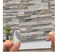 Adhésive Décorative à Carreaux pour Salle de Bains et Cuisine Stickers Carrelage,20 Pièces Imitation cuir style brique 3D imitatio