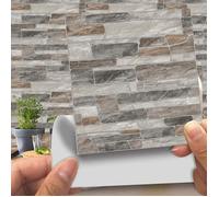 Adhésive Décorative à Carreaux pour Salle de Bains et Cuisine Stickers Carrelage,20Pcs Imitation cuir style brique 3D