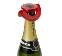 AdHoc Bouchon à Champagne Gusto, Ultra Plat, Garde Bulles, Étanche, Rouge