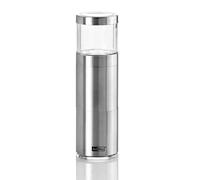AdHoc Muskatino Moulin et râpe à muscade entière, argent | Lame inox PreciseCutDuo® pour râper finement, compartiment de réserve et conservation des arômes
