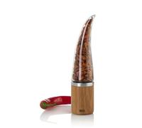 AdHoc Peperone Coupe-piment pour piments séchés | Mécanisme SchneidWerk® breveté, lame inox, aide au dosage, corps en acrylique et bois d’acacia