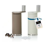 AdHoc SMOOS Lot de moulins à sel et poivre à manivelle | Transmission à engrenages pour moudre sans effort, broyeur céramique et mouture réglable de fin à gros