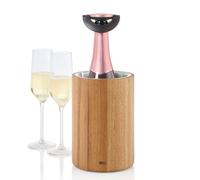 AdHoc Rafraîchisseur de bouteille pour vin, mousseux et champagne – Bois d'acacia & inox