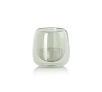AdHoc Yuna Photophore en Verre soufflé à la Bouche pour intérieur et extérieur, décoration de Table, Design scandinave, résistant à la Chaleur, Verres pour Bougies, Gris
