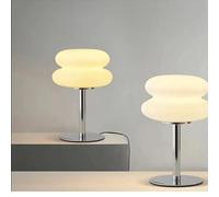 ADIEE Lampe de table LED USB Design Moderne - Lampe de chevet décorative minimaliste - Lampe de bureau lumière blanc froid - Style contemporain - 29,5 cm (White)