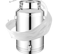 Adima Pot à lait avec grande capacité 304 Pot À Lait Hermétique en INOX avec Couvercle Et Robinet pichet à lait robuste pot à thé seau à vin 15L/20L/28L,20L
