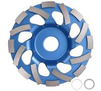 Adiwo 125 x 22.23 mm Disque Meule Diamant, Meule Boisseau Diamantée, Double Rangée Disque Abrasif Diamanté, Disques Diamant Meuler pour Béton, Marbre, Granit, Pierre, Maçonnerie (Bleu)