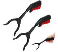 Adiwo 2 Pièces Pince Ramasse Objet, Pince Telescopique de 28 cm, Pince pour Ramasser Sans se Baisser, Mâchoires Rotatives à 360°, Ntidérapante Pour Aux Personnes âgée(Rouge+Noir)