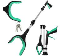 Adiwo 91cm Pliable Pince Ramasse Objet, Pince Telescopique, Pinces Ramasse Dechets, Ramasser Sans se Baisser avec Pointes Magnétiques et Rotatives à 360°, Antidérapant pour Personnes Âgées(Vert)