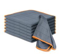 Adiwo Chiffon Magique Microfibre Carbone, 6X Serviette sans Trace Absorbant Polissage, 30 x 30 cm Lingette Essuie Verre pour Vitres, Miroirs, Écrans, Vaisselle Cuisine Menage Voiture,Orange