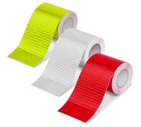 Adiwo Ruban Reflechissant Adhesif, 3pcs 3 Couleurs 5cm * 3m Bande Réfléchissante de Haute Intensité, Rouleau de Ruban d'avertissement de sécurité pour Remorque, Voiture, pour Intérieur et Extérieur