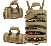 Adiwo Sac à outils, pliable, enroulable et robuste, pochette à outils avec 2 pochettes à outils amovibles, organiseur multifonction pour mécanicien, excellent cadeau pour grand-père, papa, petit ami