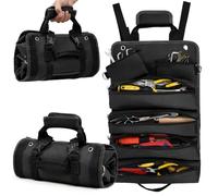 Adiwo Sac à outils, pliable, enroulable et robuste, pochette à outils avec 2 pochettes à outils amovibles, organiseur multifonction pour mécanicien, excellent cadeau pour grand-père, papa, petit ami
