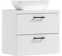 ADK Möbel | Meuble suspendu, 53,2 x 50,5 x 40,6 cm, blanc, avec lavabo, LUNA 60