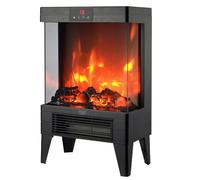 Adler AD 7755 Cheminée LED Électrique 2000W - Effet Flamme 3D, Thermostat 15-38°C, Minuterie 1-12h, Écran Tactile, Télécommande, Design Portable Moderne, Verre Trempé