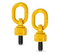 ADMAXSEA Lot de 2 anneaux de levage à œillet pivotants 3/4B x 38,1 mm en alliage d'acier G80, capacité de charge standard de 1 995,8 kg, anneau de levage rotatif à 360°
