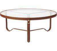 Adnet Coffee Table Table basse en cuir marron Gubi - 5710902827029