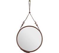Adnet Miroir Mural Circulaire Ø45 cm Cuir Tanné