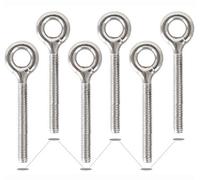 ADNEWX Boulon à Oeil Inox, Tige Filetée M10 6 Pcs | Inoxydable Soudés Fermés Piton à Visser Tige Filetée pour Fixation et Suspension